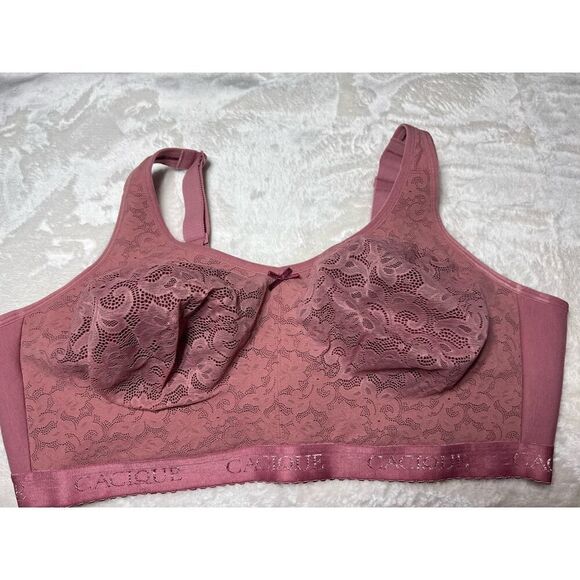 Cacique Silk Bra Size 44F  unlined full coverage no wire - Picture 1 of 9